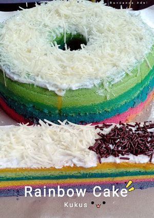 Foto resep Rainbow cake kukus 🌈