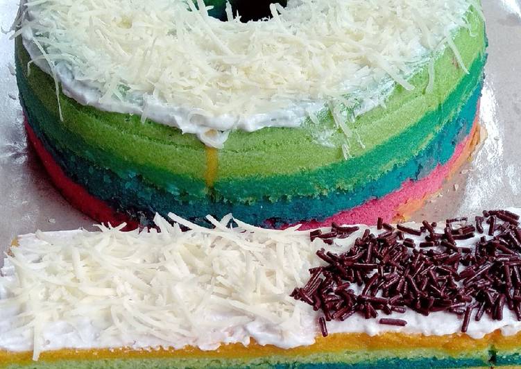 Rainbow cake kukus 🌈