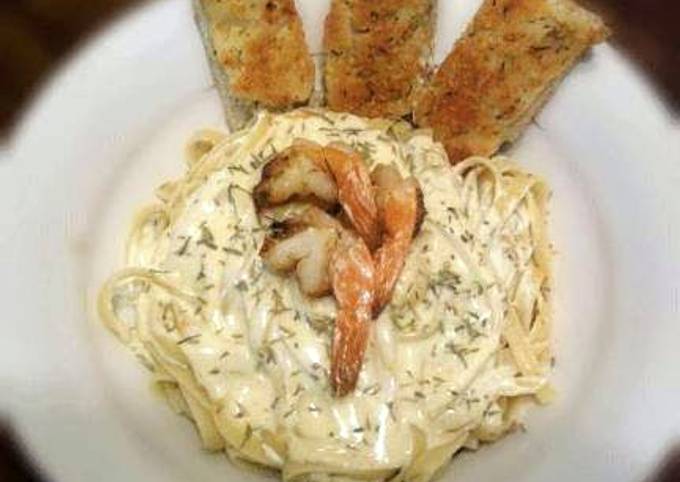 Easiest Way to Prepare Quick Alfredo w/ shrimp