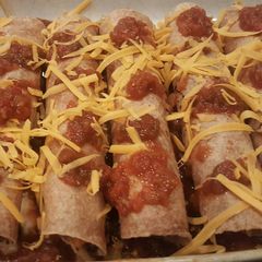 A picture of Sweet potato black bean enchiladas.