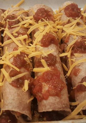 A picture of Sweet potato black bean enchiladas.