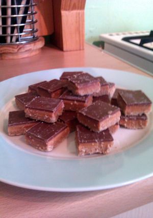 A picture of Vickys Millionaires Shortbread, GF DF EF SF NF VEGAN.