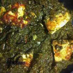 A picture of Palak paneer.