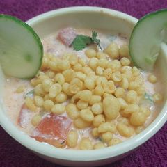 A picture of Boondi veg raita.