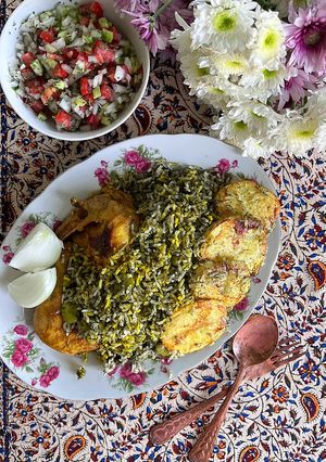 عکسی از دستور دمی شوید باقالی پلو