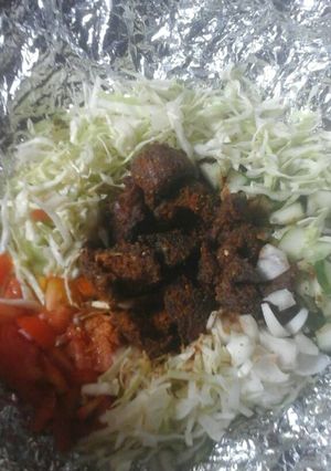 A picture of Tsire me daddawa.