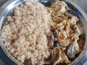 Une photo de manioc cuisson