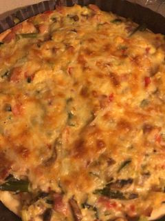 Una foto de Quiche de verduras y bacon fácil