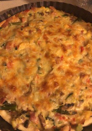 Una foto de Quiche de verduras y bacon fácil