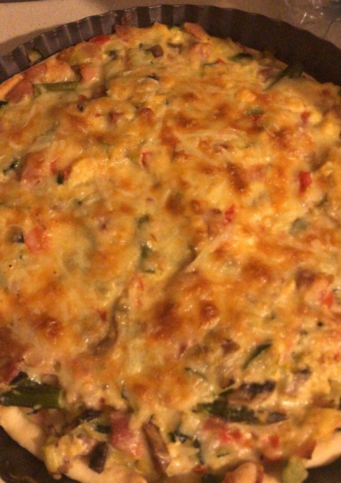 Una foto de Quiche de verduras y bacon fácil