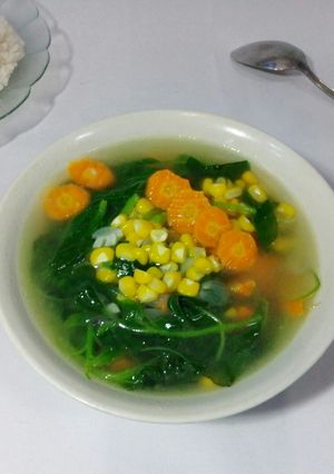 Foto resep Sup bayam wortel jagung
