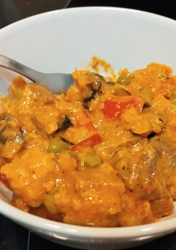Una foto de Seitán con Verduras con Tomate