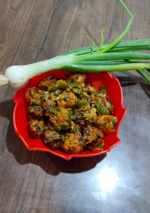 A picture of Cabbage Manchurian.