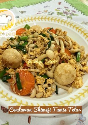 Gambar 👩‍🍳Cendawan Shimeji Tumis Telur