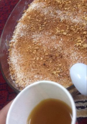 صورة لوصفة البسوسه المحشيه بالقشطه