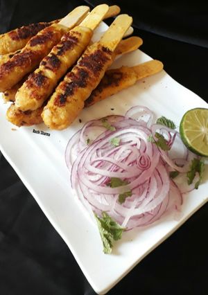 A picture of Soya Chaap Tikka.