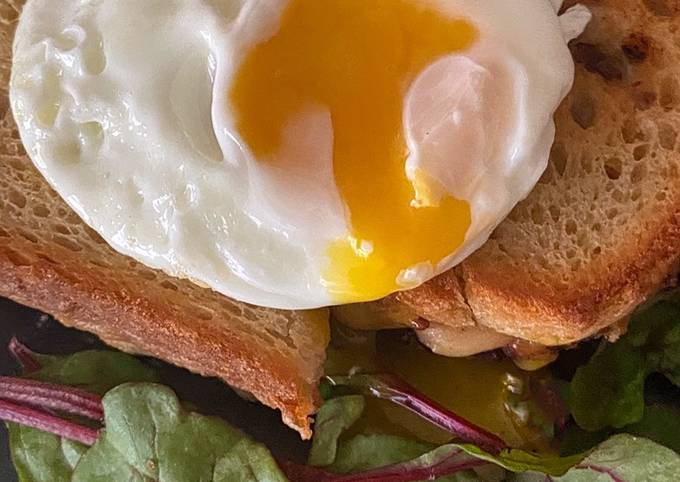 Step-by-Step Guide to Make Quick Croque Monsieur with a simple side salad. And a croque madame for the ladies