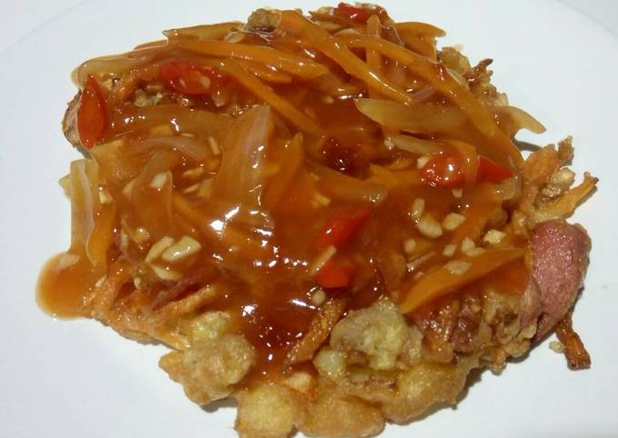 Resep Fuyunghai Seadanya ala anak kosan (telur dadar campur saus asam