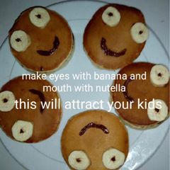 Nutella&condensed milk filled pancakes A picture of Nutella&condensed milk filled pancakes.