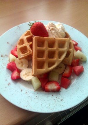 A picture of Vickys Sweet Waffles, GF DF EF SF NF.