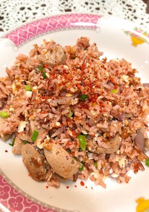 Foto resep Nasgor nasi merah (simple)