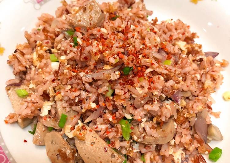 Nasgor nasi merah (simple)