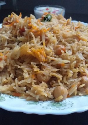 A picture of Dhagi Chana Pulao.