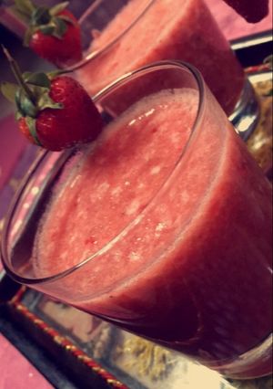 صورة لوصفة سموثي الفراوله 🍓❤