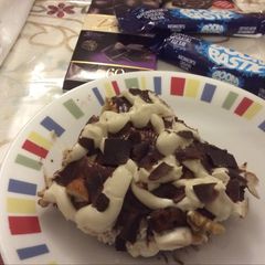 A picture of Biscuit pudding--easy and delicious.