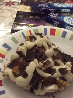 A picture of Biscuit pudding--easy and delicious.