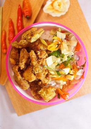 Foto resep Nasi Kulit Goreng Tepung Sambal Matah (Ide Jualan Ramadhan)