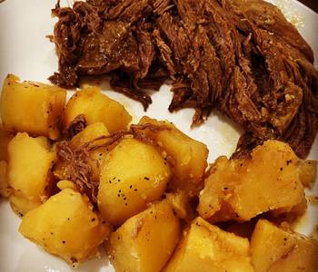 Easy Make Recipe 4 Ingredient Frozen Instant Pot Roast and Potatoes Restaurant Style