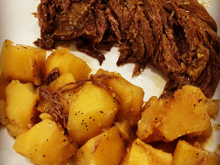 Recipe 4 Ingredient Frozen Instant Pot Roast and Potatoes the So Delicious Can spoil the tongue