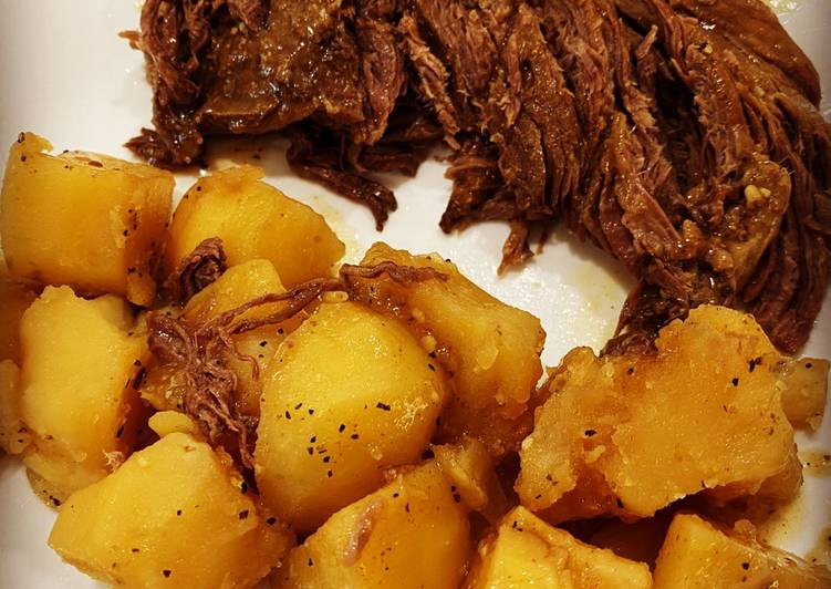4 Ingredient Frozen Instant Pot Roast and Potatoes