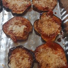 A picture of Tina's quick eggplant parmesan.