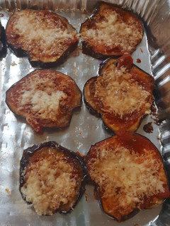 A picture of Tina's quick eggplant parmesan.