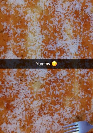 صورة لوصفة الذ بسبوسة بالقشطة 🤤😍 جربوها وادعولي 😌