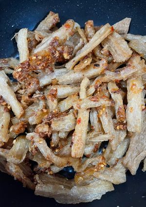 Hình của món Sườn chay rim tỏi ớt.