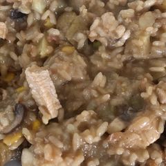 A picture of Chicken Risotto with Mushrooms.