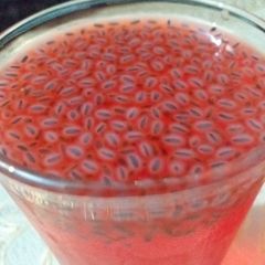 Chai seeds with Roh-e-Afza🍷🍹 A picture of Chai seeds with Roh-e-Afza🍷🍹.