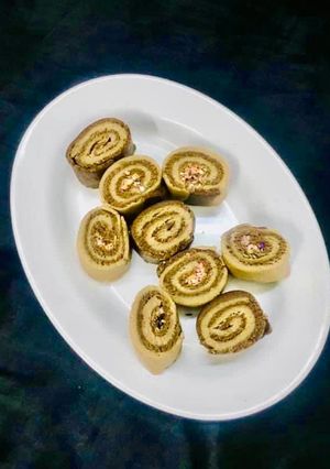A picture of Mary Biscuit Swiss Roll / No Bake Chocolate Roll.