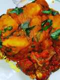 Potato pottage and sauced beef