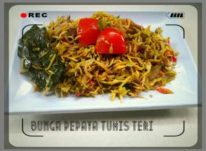 Foto resep Bunga Pepaya Tumis Teri (no pahit)