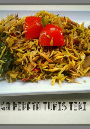 Foto resep Bunga Pepaya Tumis Teri (no pahit)