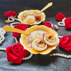 A picture of Double meetha(dryfruits stuffed gulabjamun stuffed rasgulla).