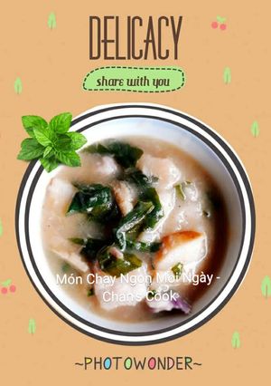 Hình của món Canh khoai tía nấu lá lốt chay.