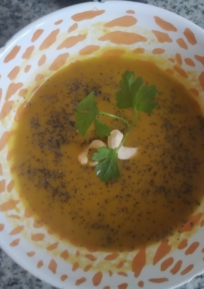Una foto de Crema de calabaza al curry