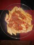 Fideos con salsa de verduras