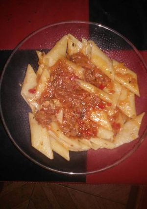 Una foto de Fideos con salsa de verduras