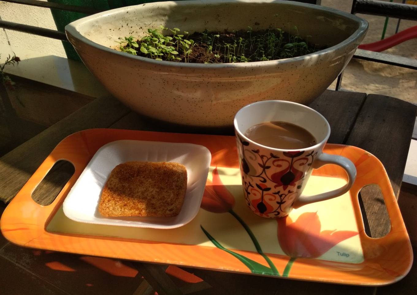 Masala Toast with Tea